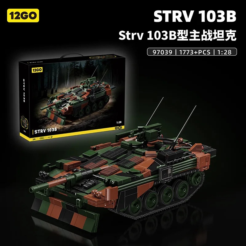 Lego Compatible Military Tank - Modelo Militar do Tanque Sueco STRV103B,
